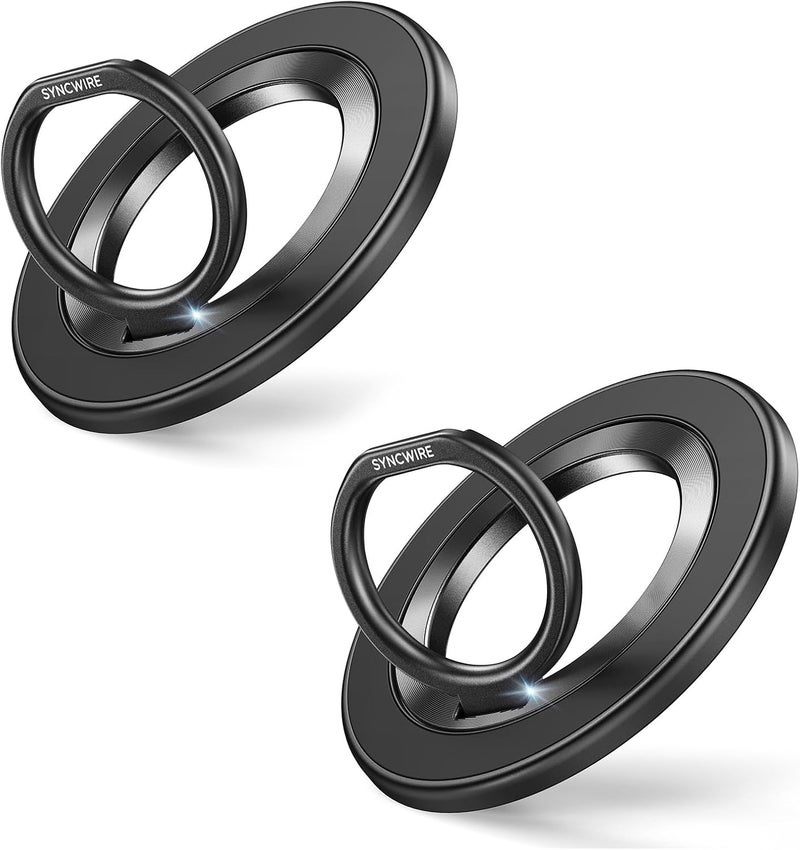 Syncwire Magnetic Phone Ring Holder for MagSafe [2 Pack] - Magnet Cell Phone Grip Stand Finger Ring Kickstand Two-Sided Magnetic Compatible with iPhone 17 Pro Max 16 15 14 13 12 MagSafe Accessories - Image 1
